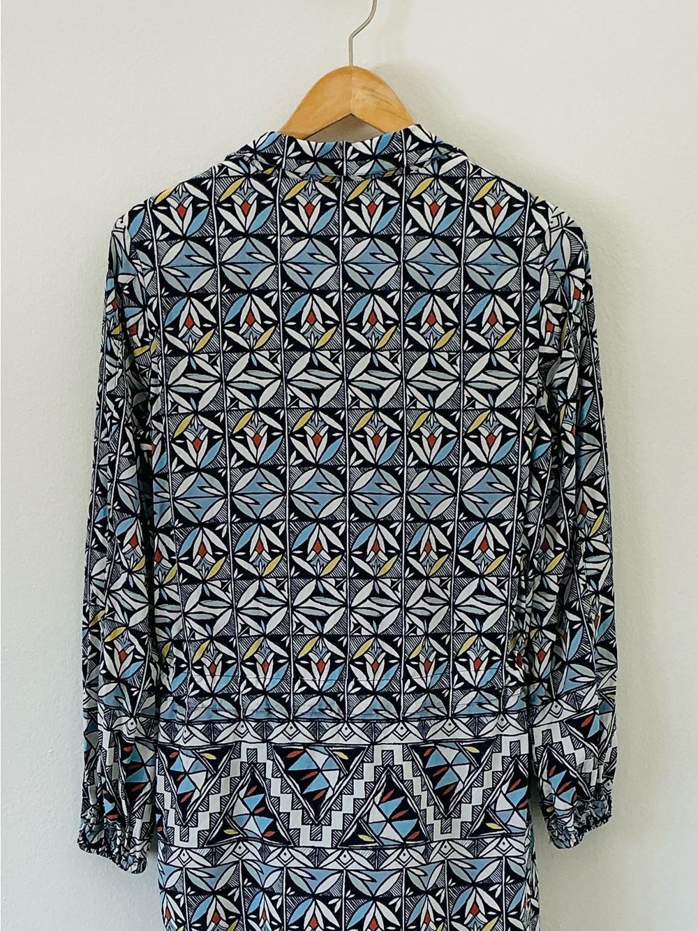 Tory Burch Tile Print Shirt Dress Sz 4 - Picture 4 of 4